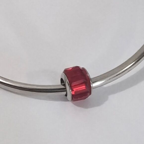 Silver‎ Red Crystals Charm for Pandora Style Bracelet - Picture 3 of 4